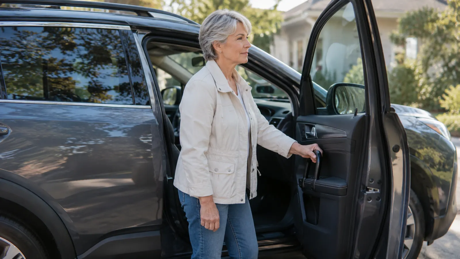 How to Get In and Out of an SUV With a Car Assist Handle